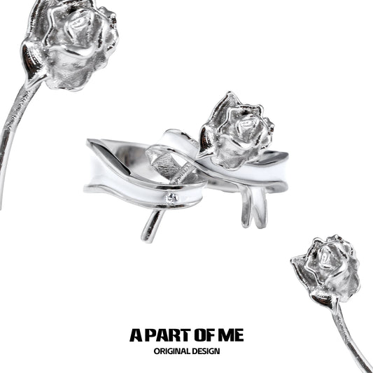 Rose Bow Silver Ring