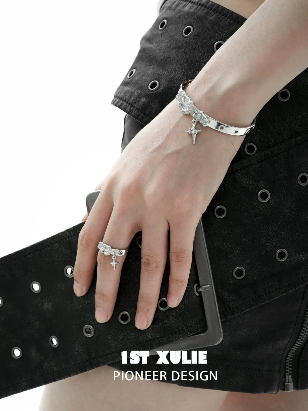 Y2K Belt Design Starlight Silver Bracelet