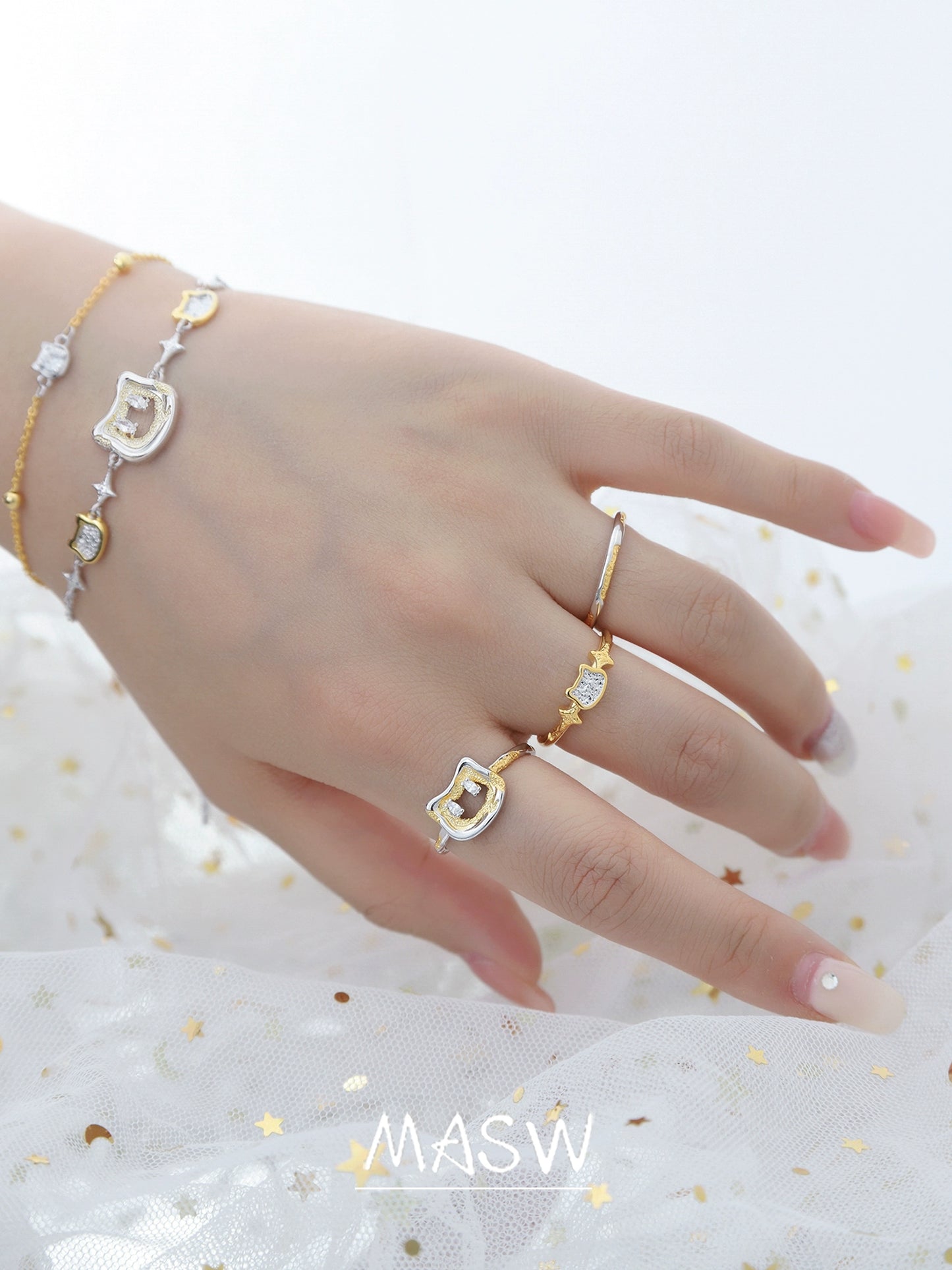Cat Blessing Couple Rings