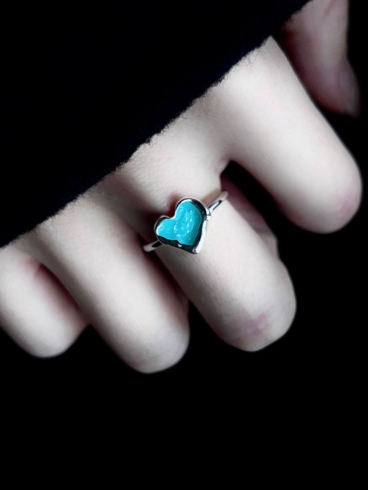 "Iceland Heart" Blue Ring