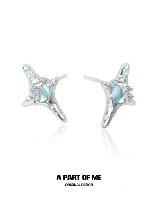 Blue Galaxy Zircon Earrings