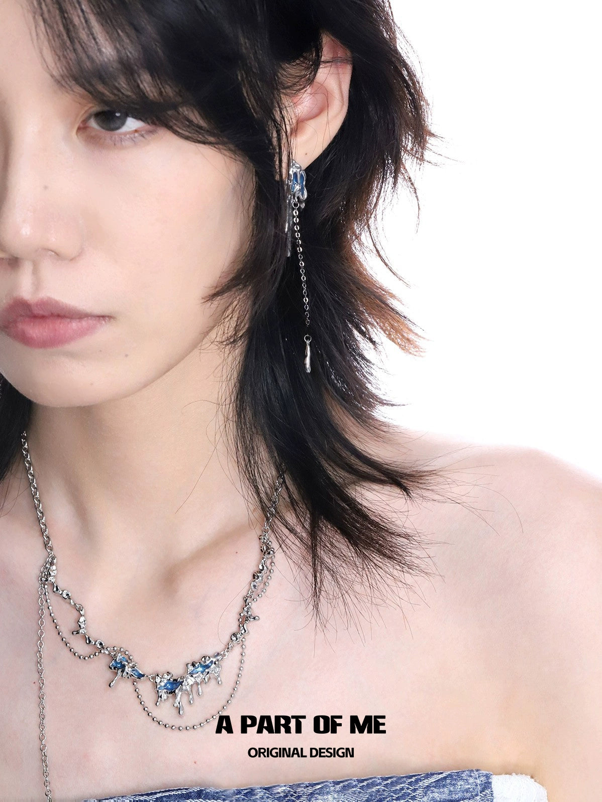 Falling Glacier Tassel Earrings