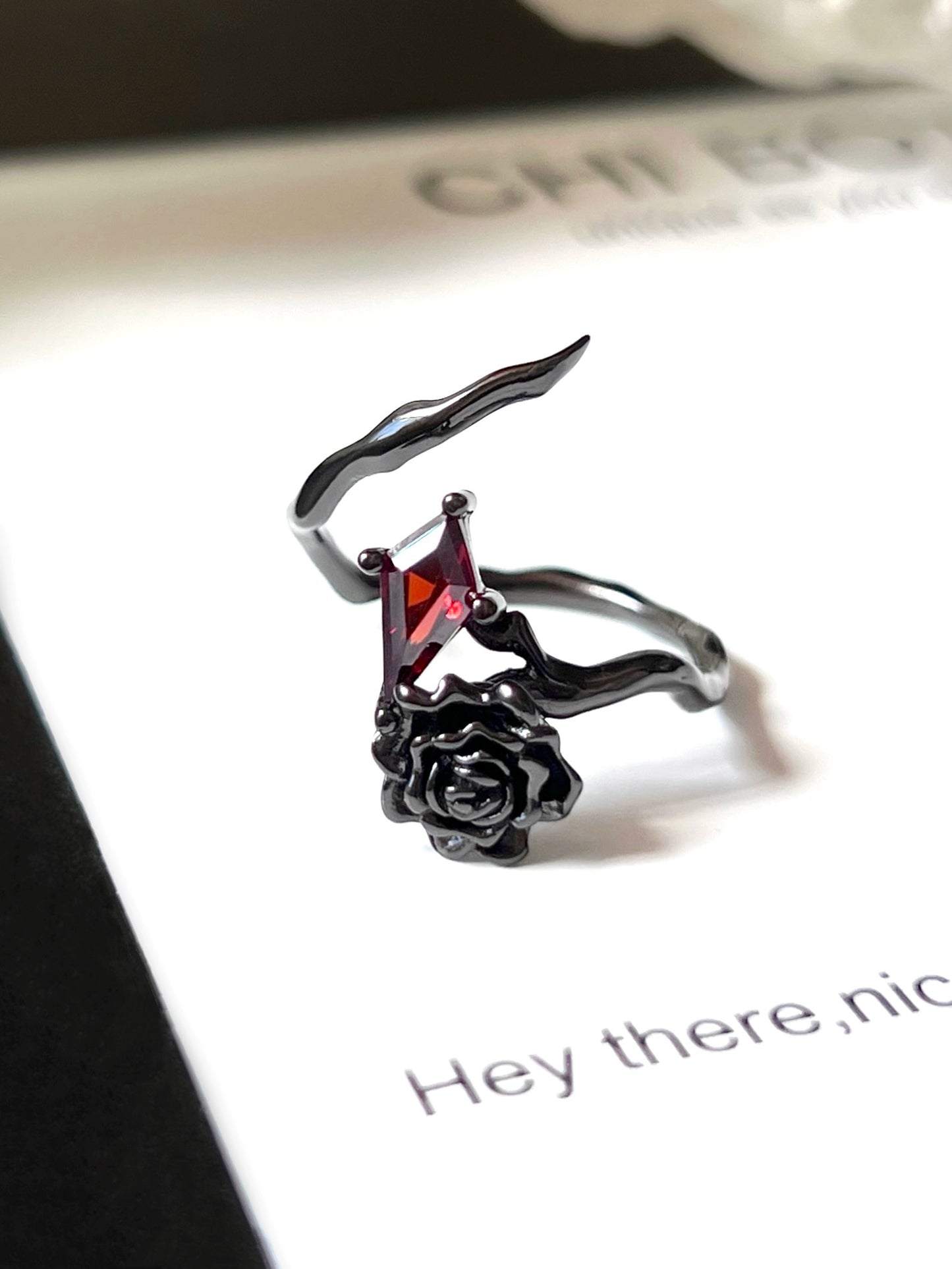 "Hellflower" Black Gold Ring