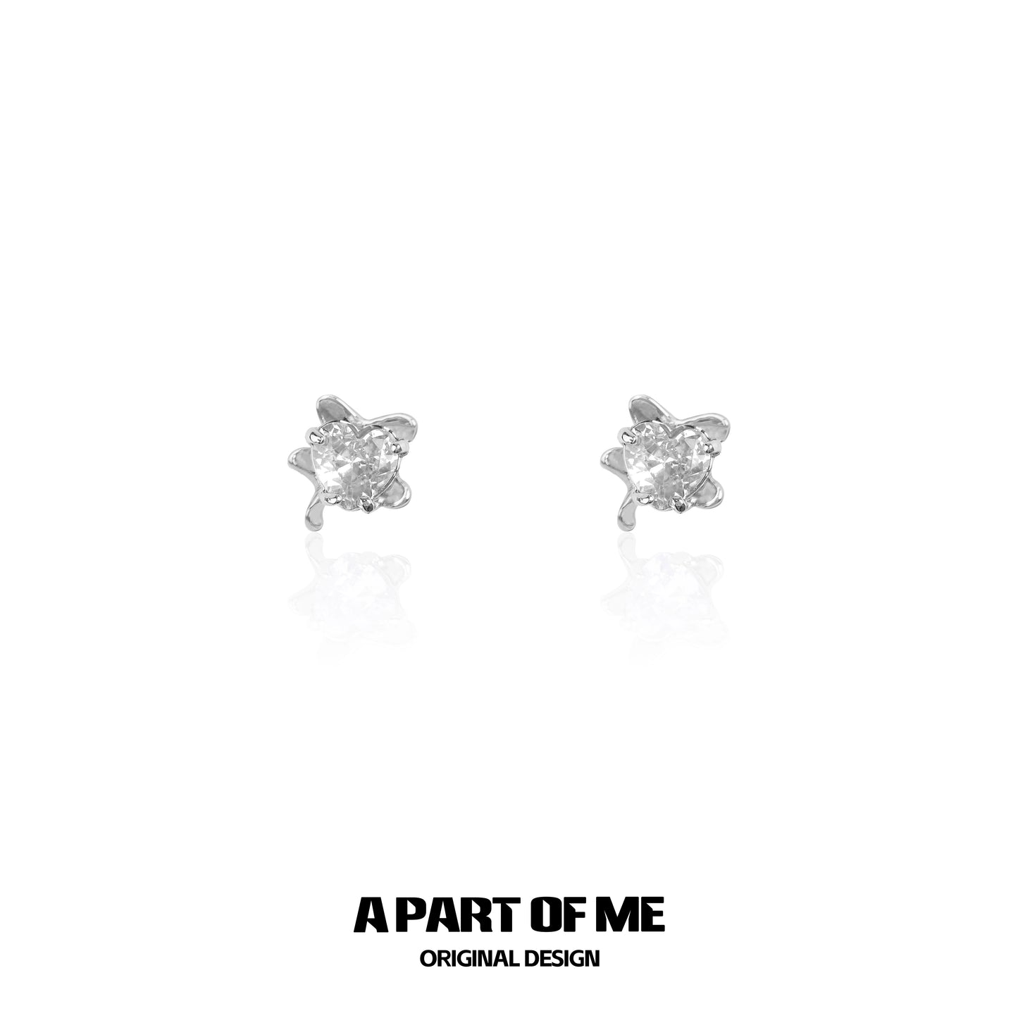 Purple Rose Heart Earrings