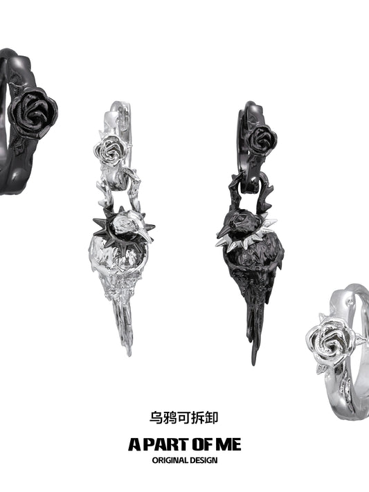 Gothic Raven Tomb Earrings