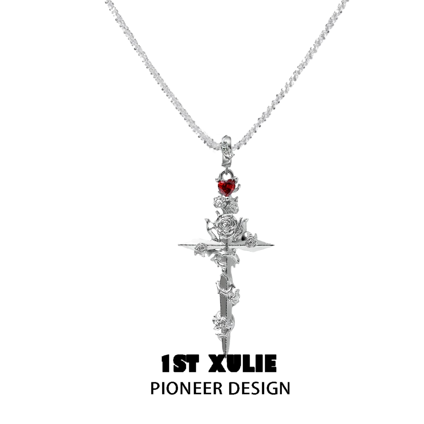 Diablo Rose Cross Necklace