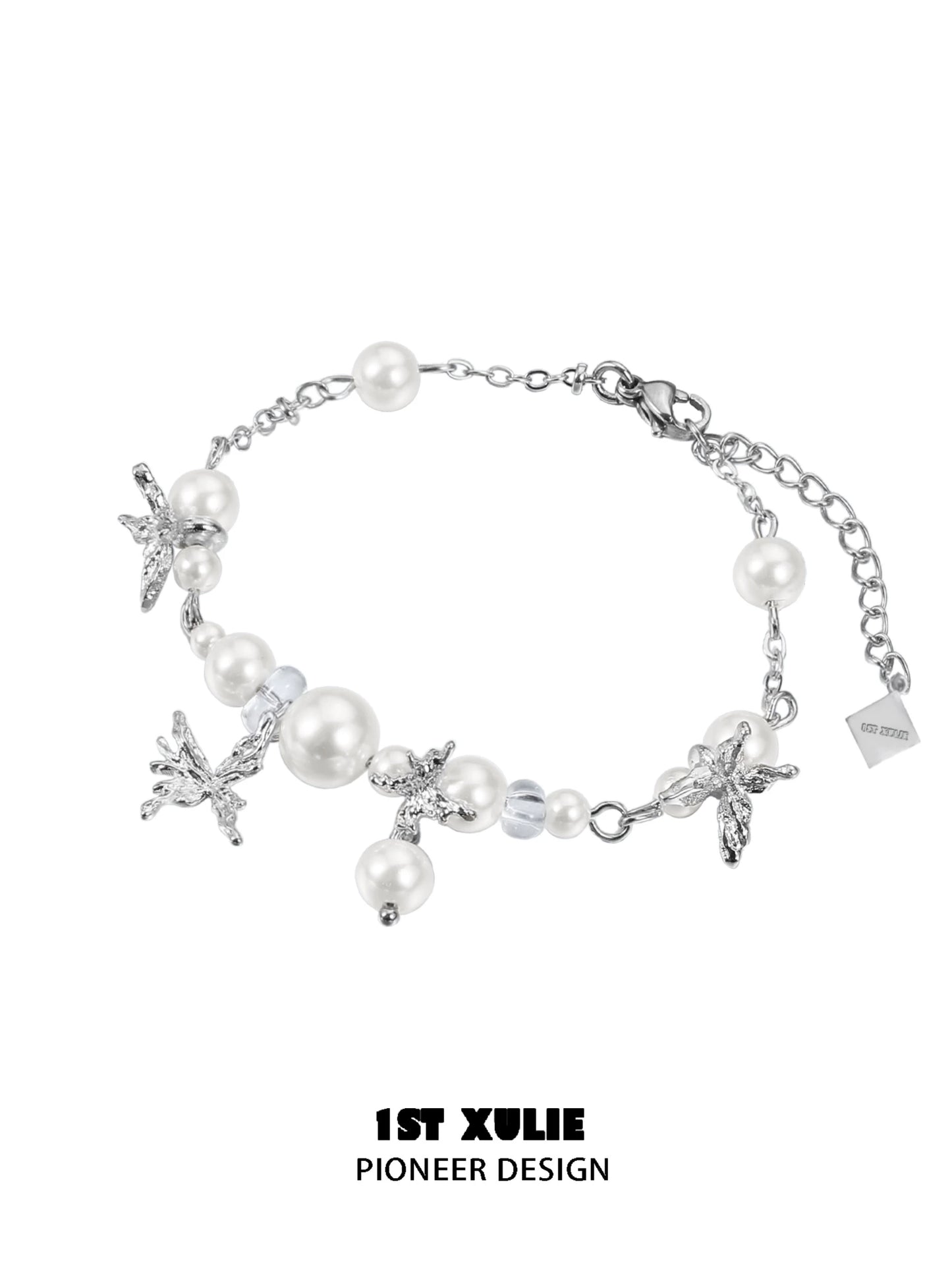 White Butterfly Princess Pearl Bracelet