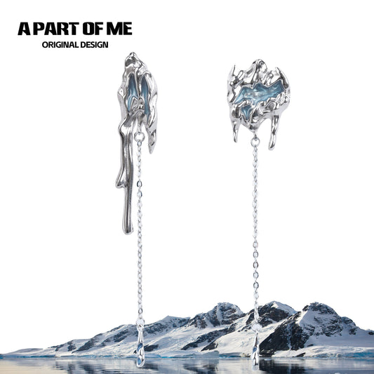 Falling Glacier Tassel Earrings