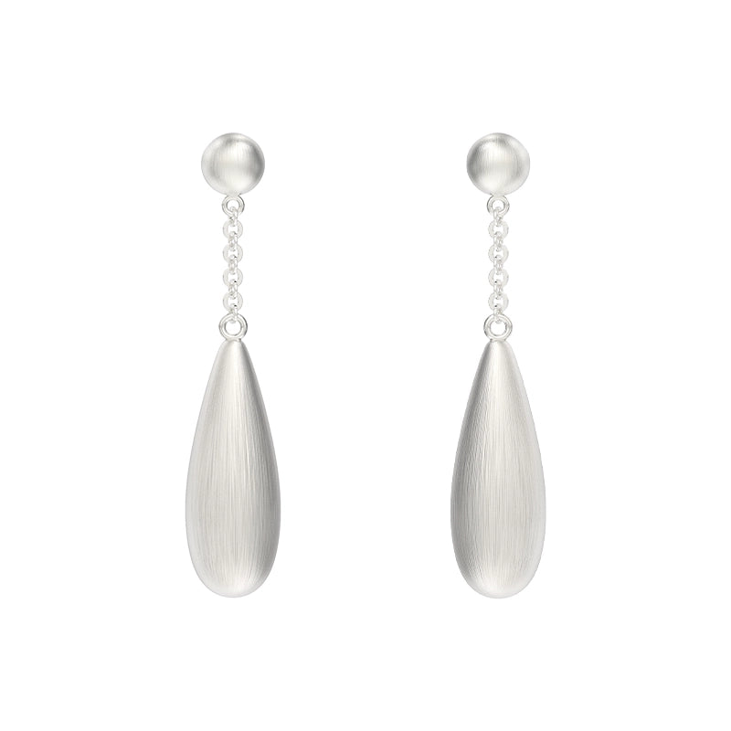 Brushed Teardrop Cocoon Earringsv