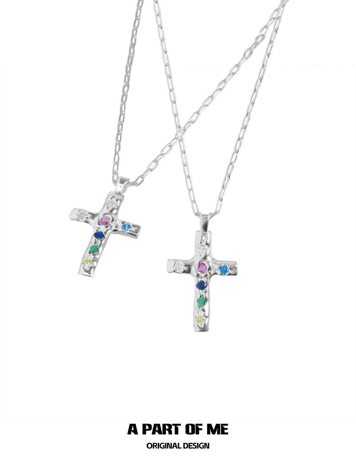 Zircon Cross Silver Necklace