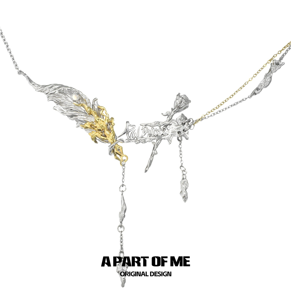 Eager Rose Feather Necklace