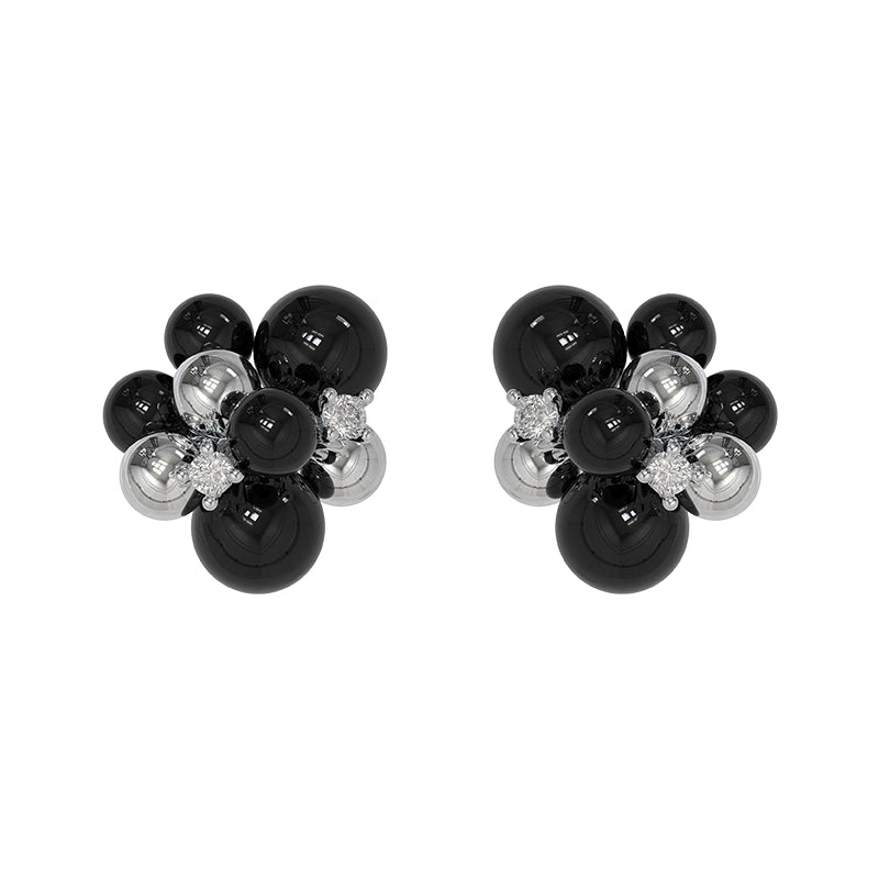 Explosive Black Agate Earrings