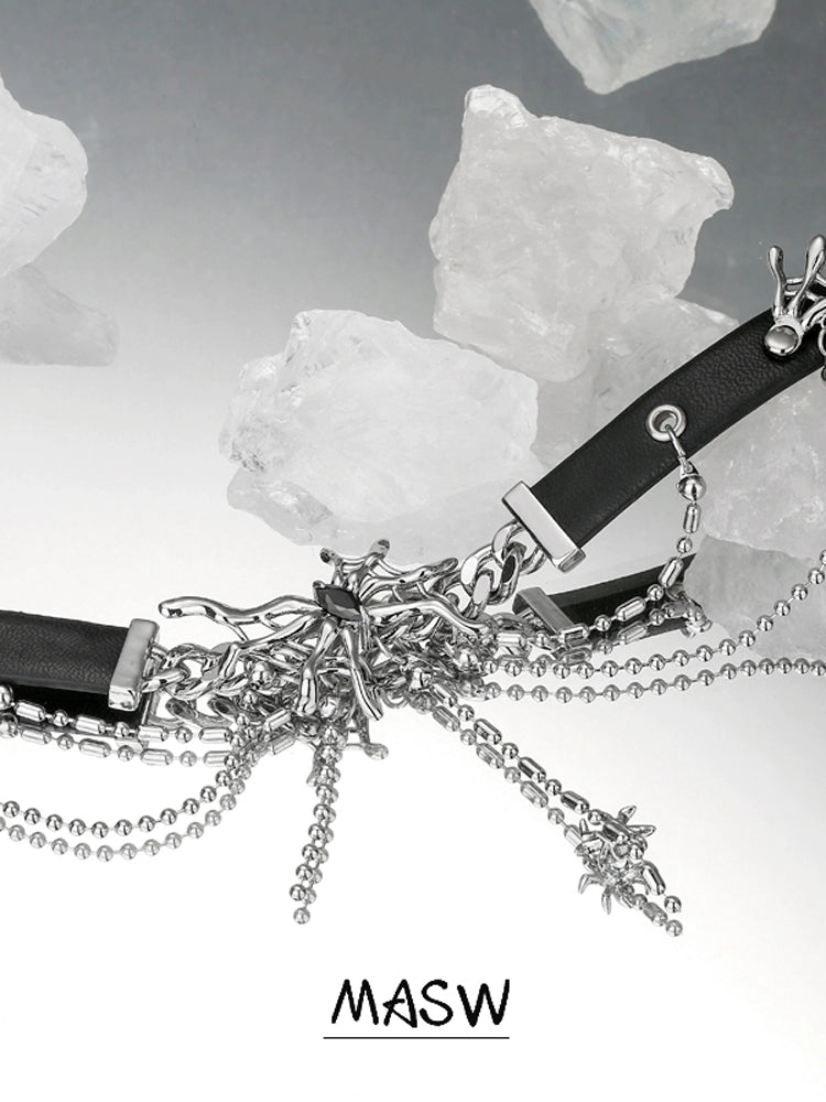 Hip Hop Spider Leather Choker