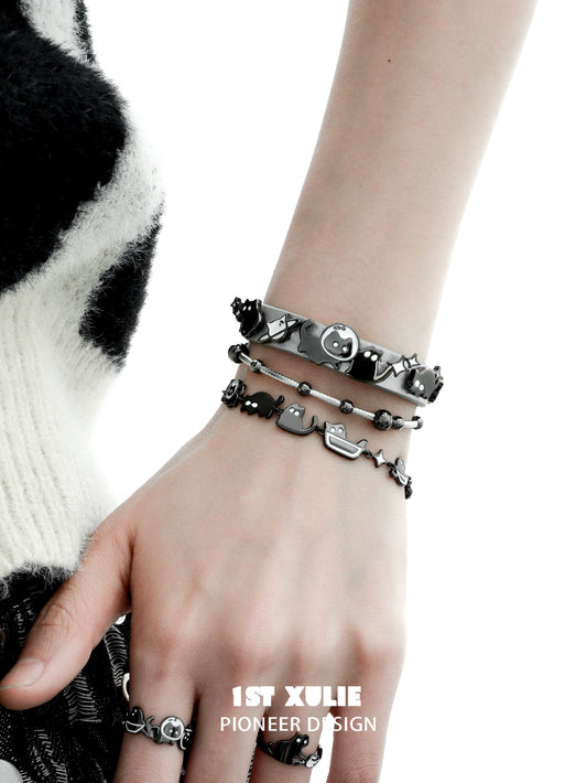 Playful Black Cat Cute Bracelet