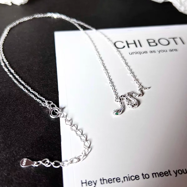 "Silver Snake" Collarbone Necklace