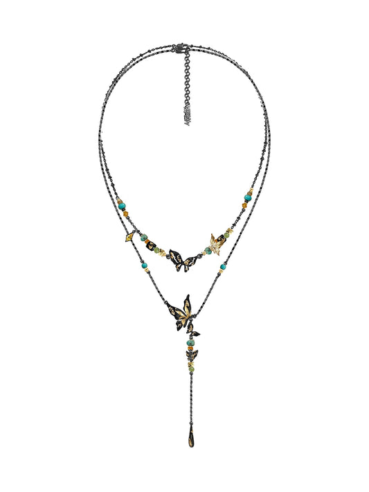 Butterfly Dance Beaded Necklace