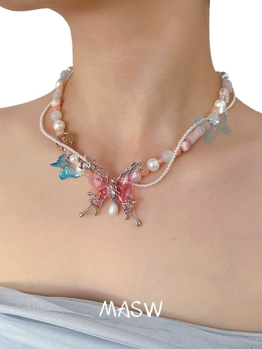 Butterfly Beaded Clavicle Chain