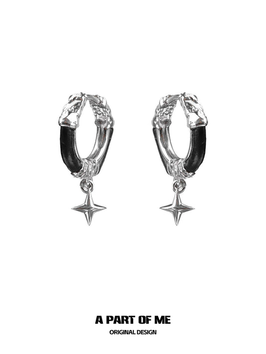 Midnight Star Leather Earrings