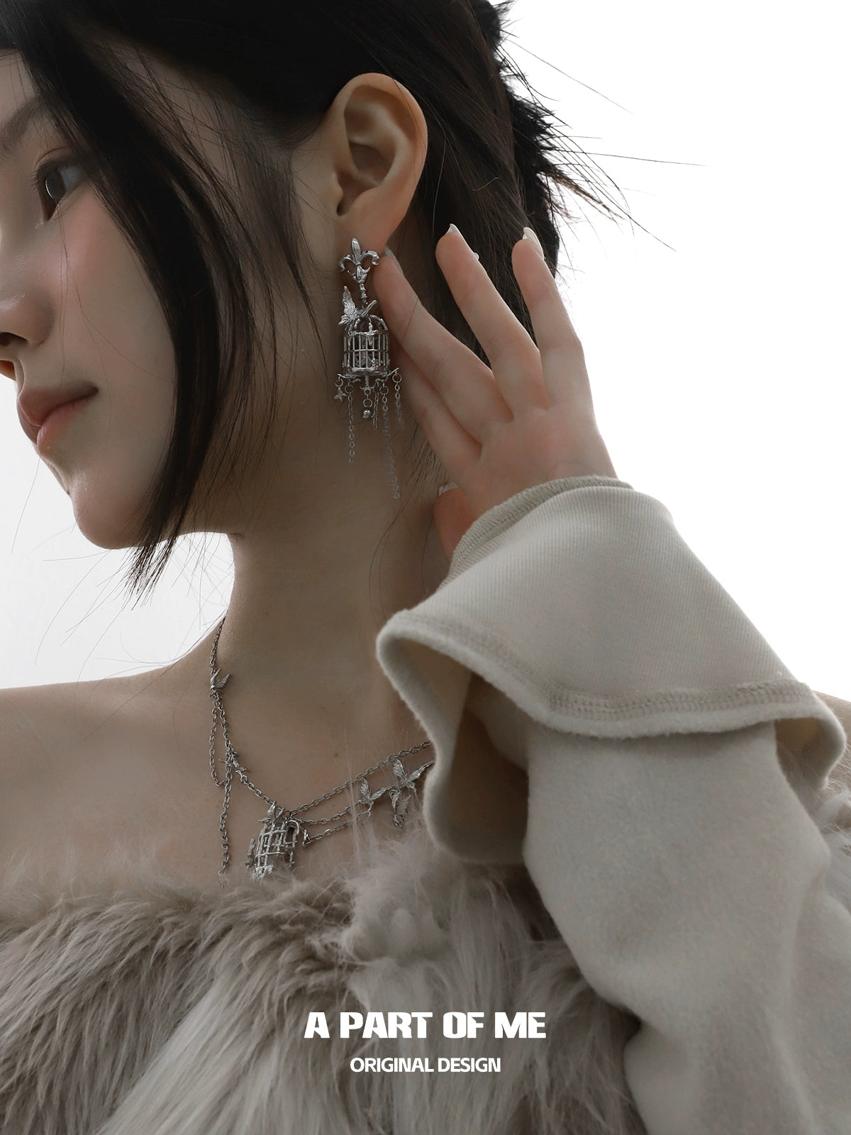 Butterfly Birdcage Tassel Earrings
