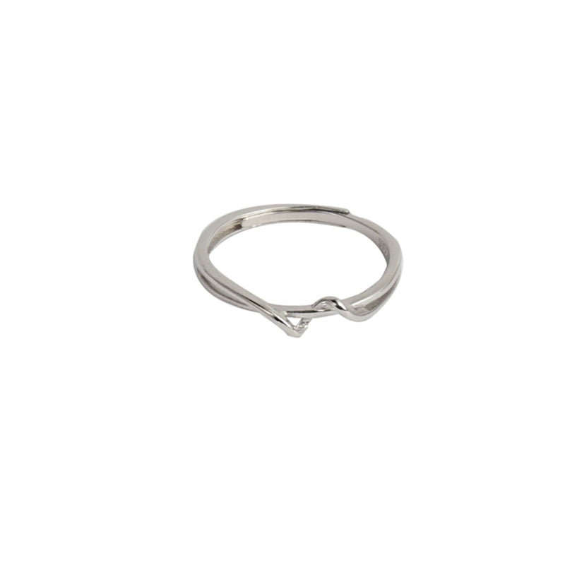 Minimalist Irregular Line Art Silver Ring
