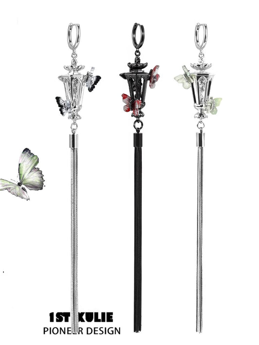 Y2K Butterfly Lamp Tassel Earrings