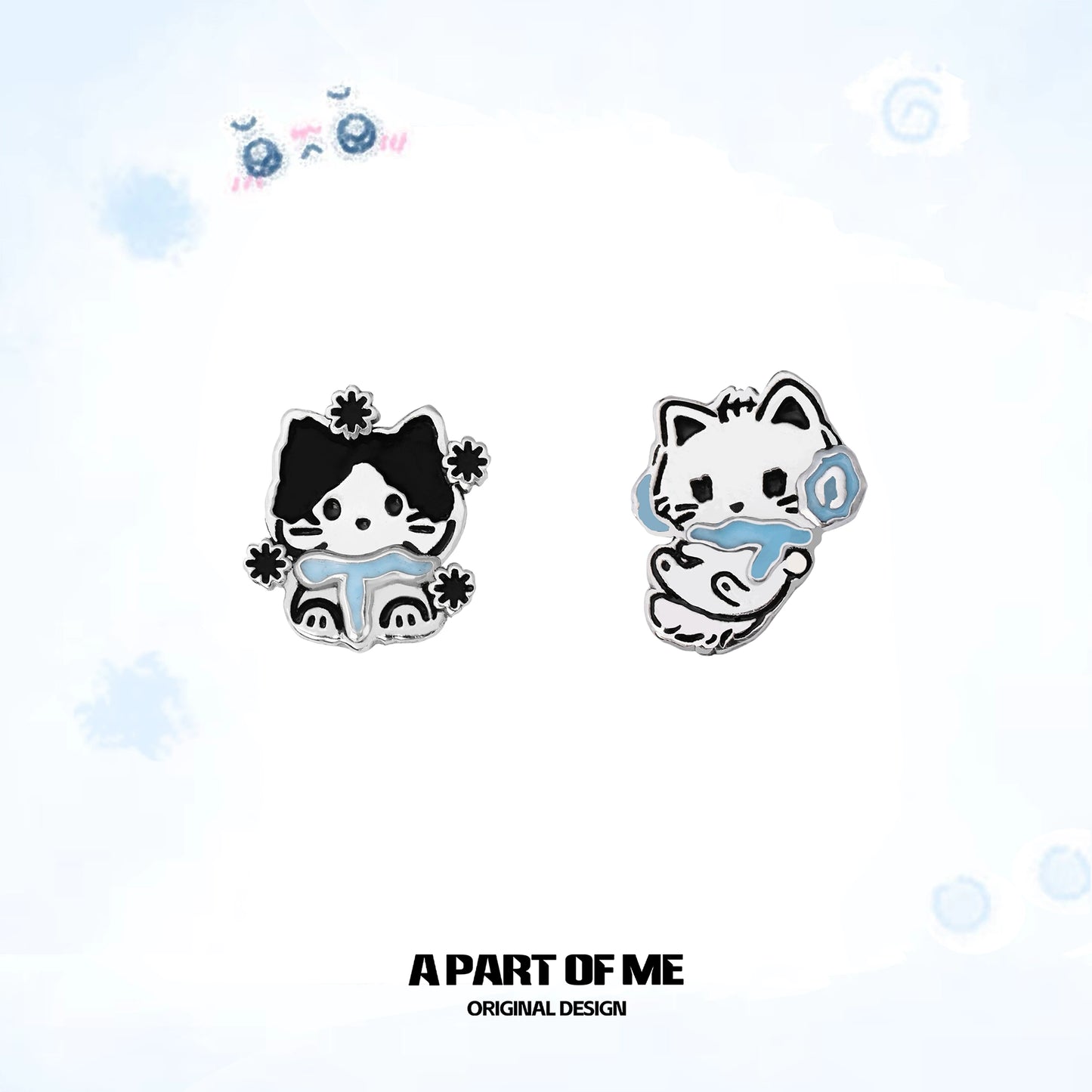 Y2K Soft Cat Stud Earrings