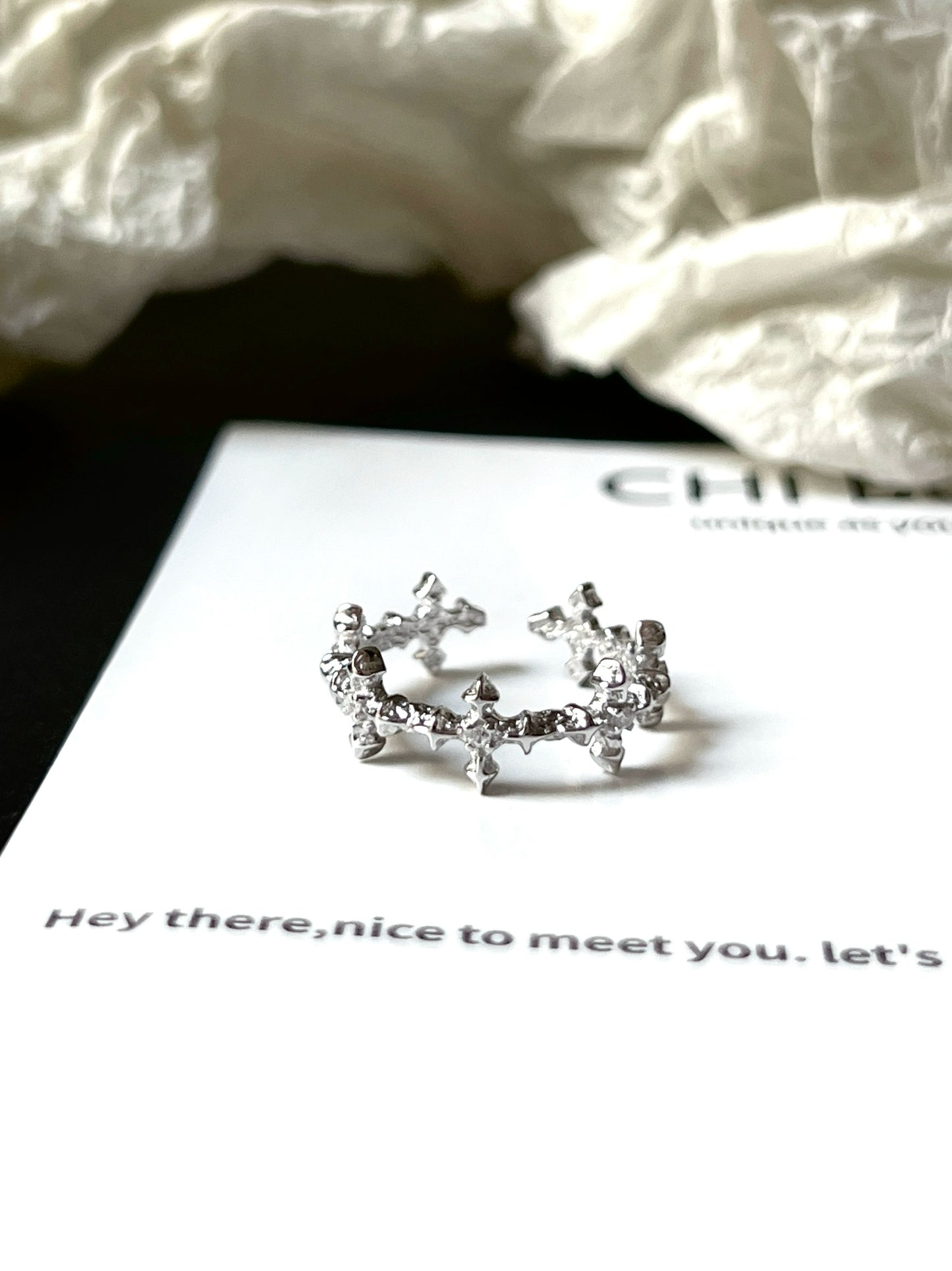 "Star Snow Night" Starburst Ring