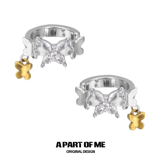 Radiant Butterfly Diamond Ear Clips