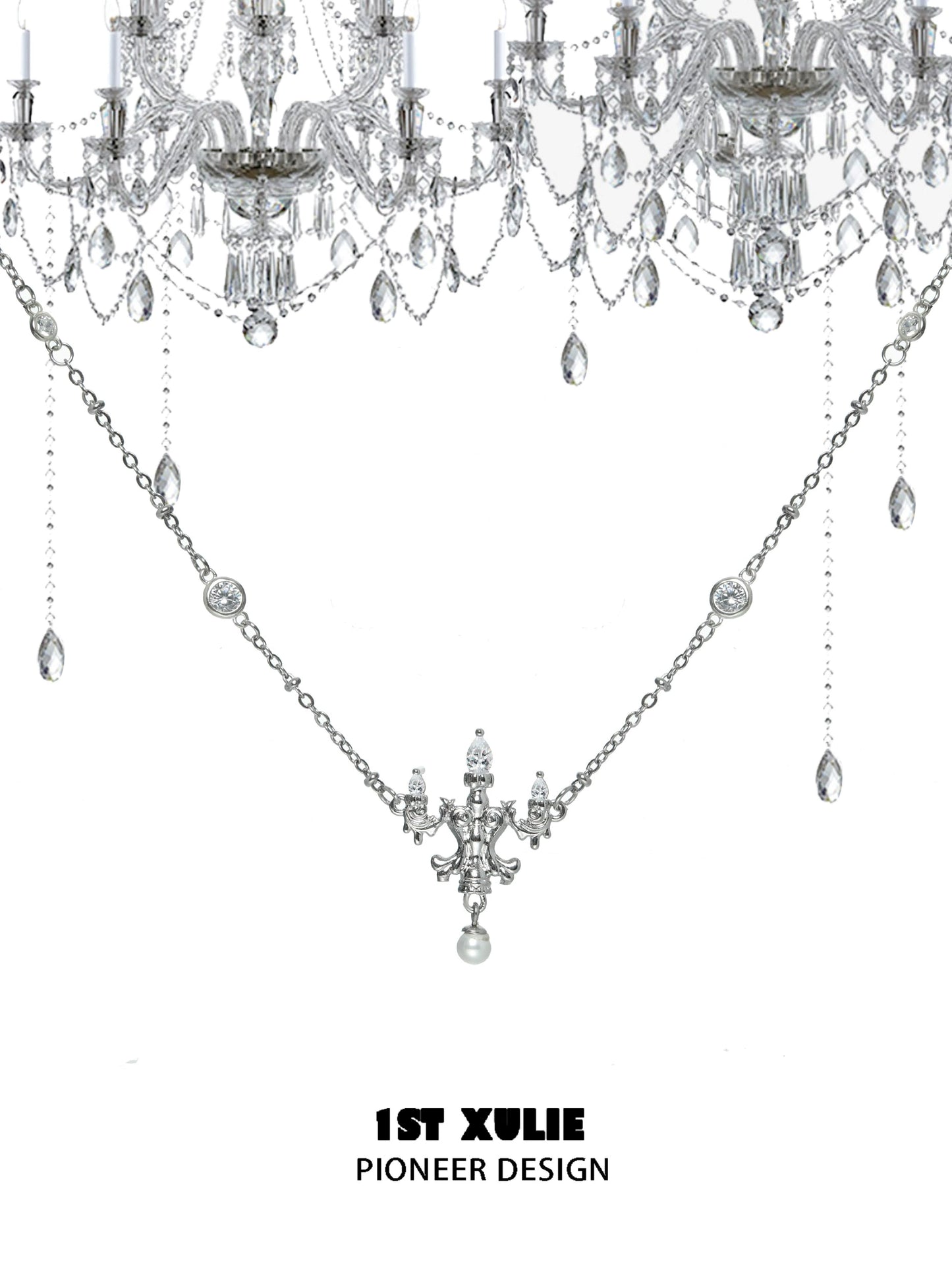 Dream Crystal Lamp Silver Necklace