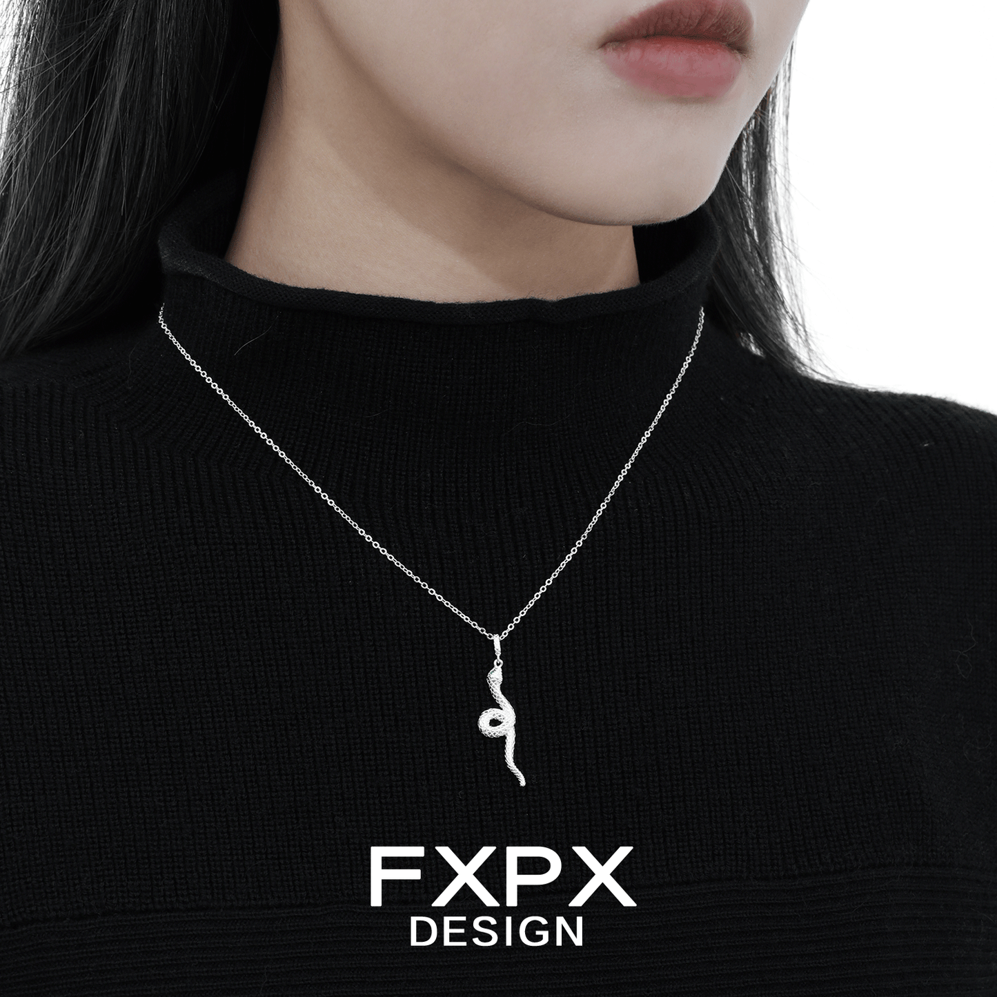 Y2K Agile Silver Snake Necklace