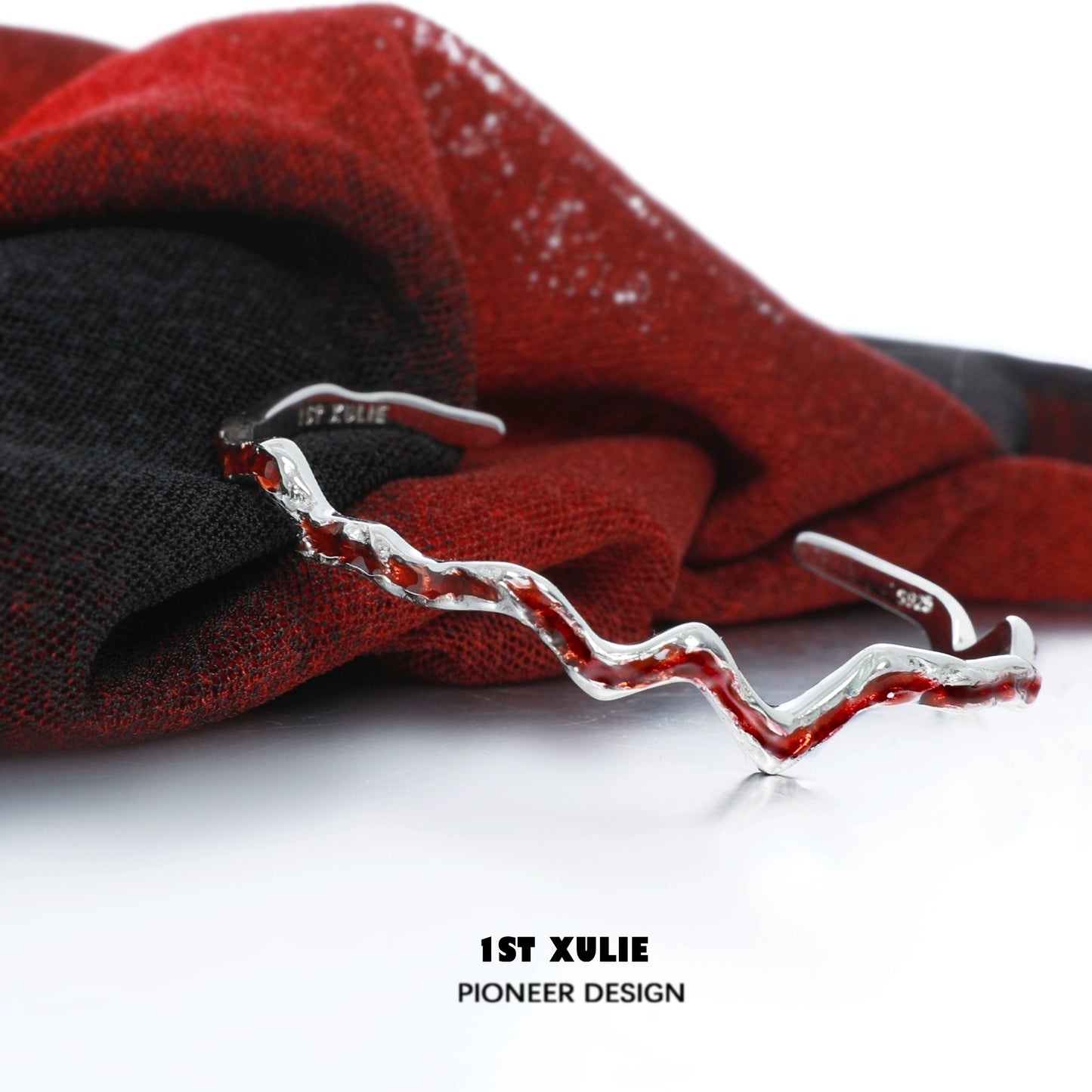 Y2K Edgy Red Silver Bracelet
