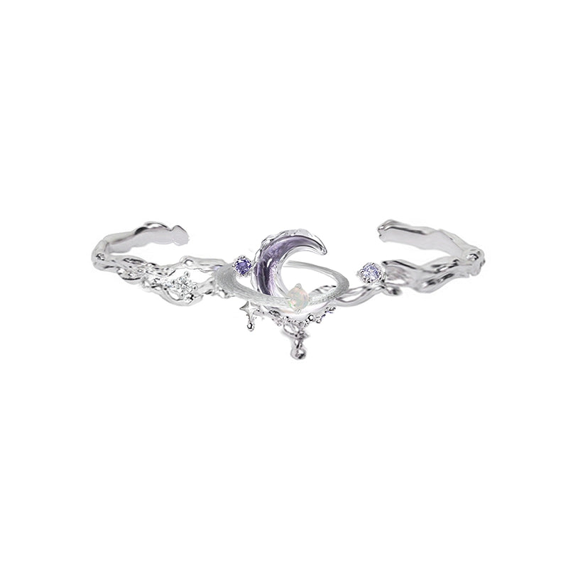 Purple Planet Moon Bracelet