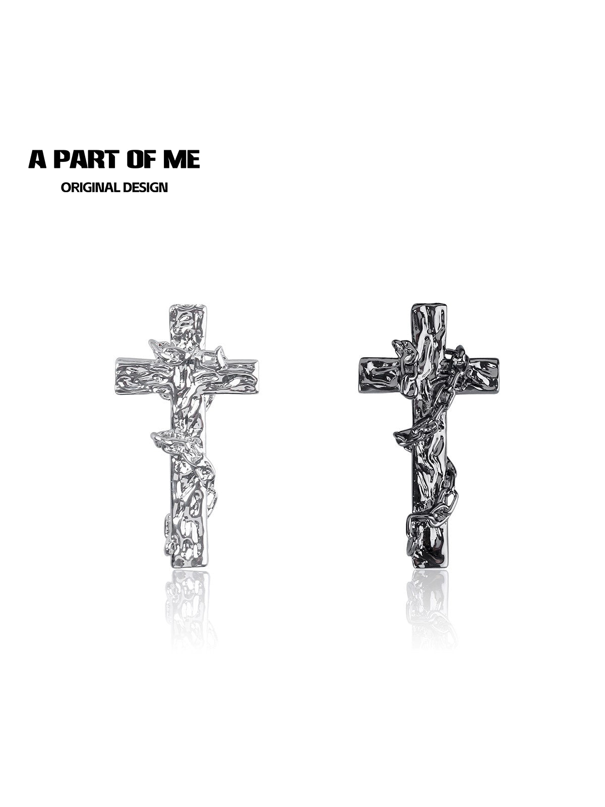 Textured Rattan Cross Earrings