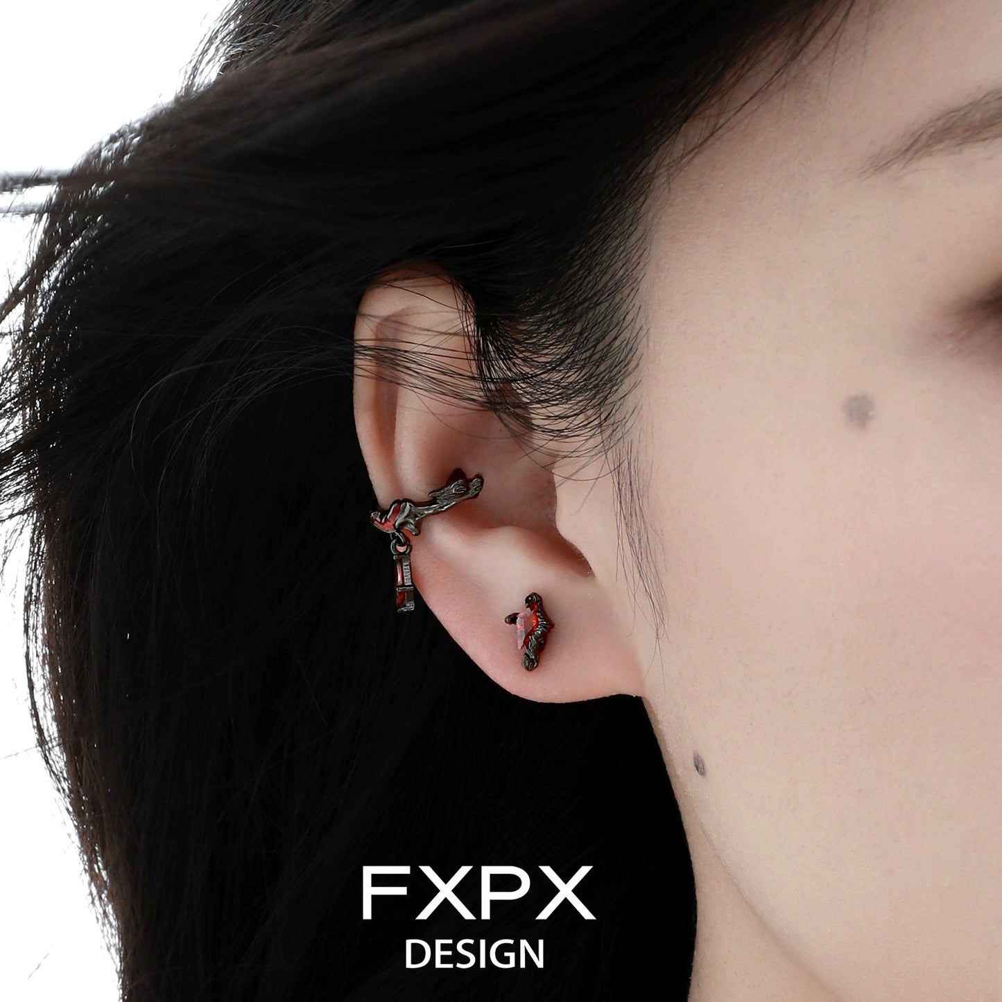 Dark Devil Heart Earrings