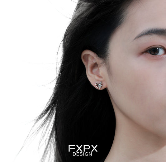 Y2K Punk Spider Web Silver Earrings