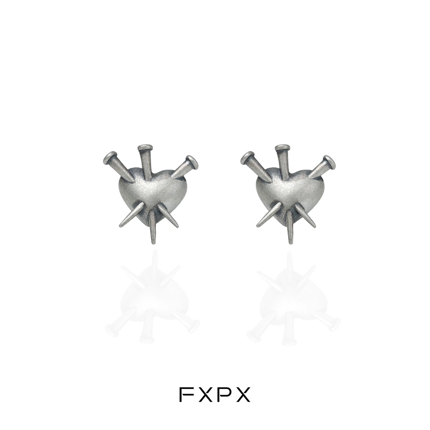Vintage Punk Love Silver Earrings