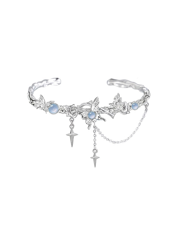 Moonstone Butterfly Tassel Bracelet