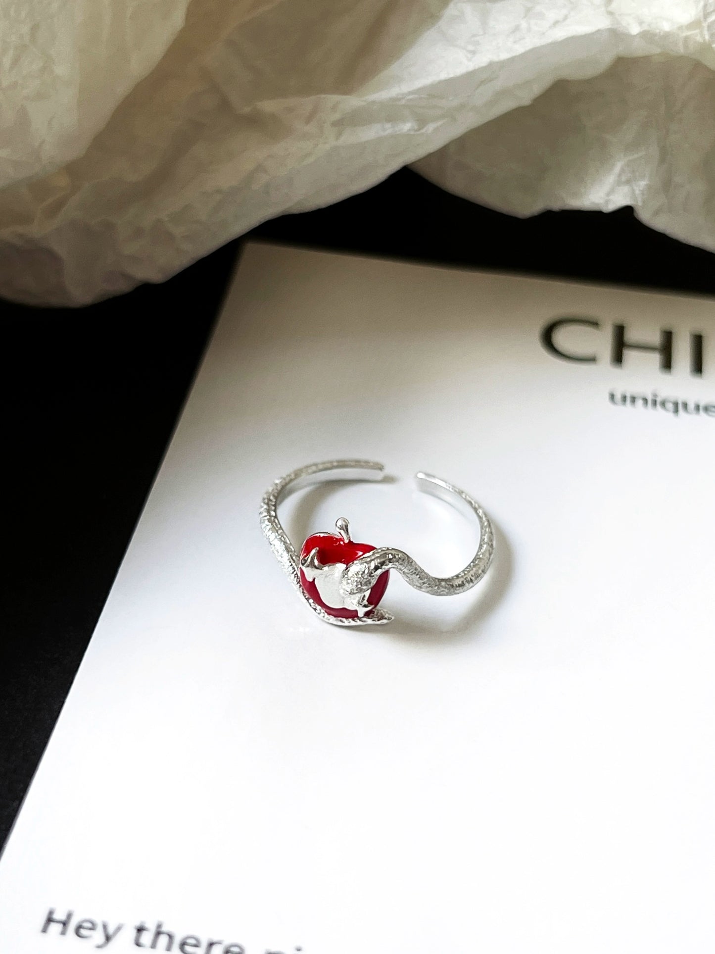 "Forbidden Fruit" Snake Ring