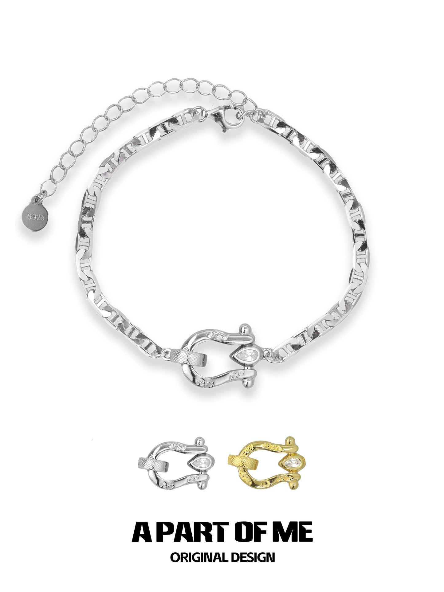 Silver Horseshoe Buckle Bracelet
