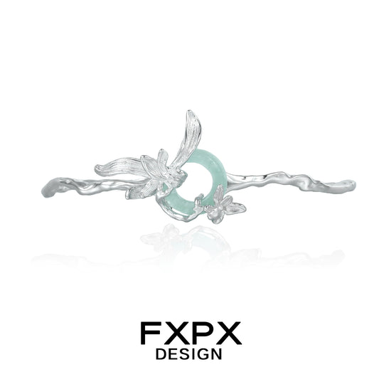 Spring Iris Silver Bracelet