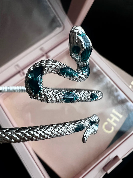 "Green Wrapped Snake" Gothic Bracelet