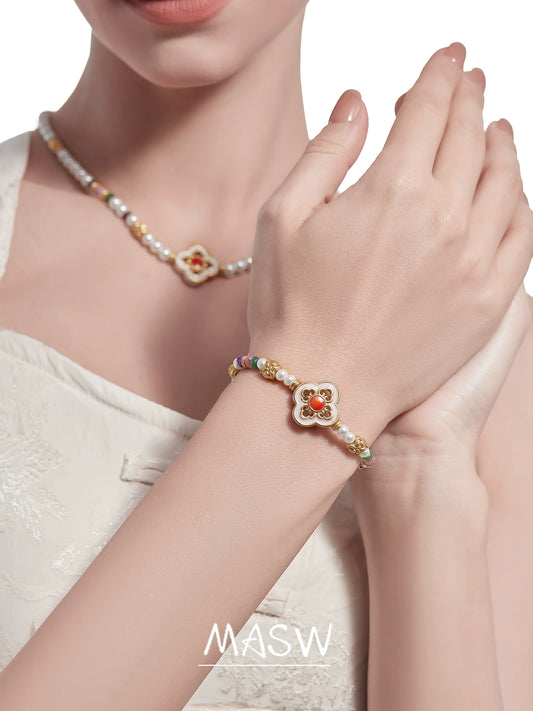 Colorful Clover Vintage Bracelet