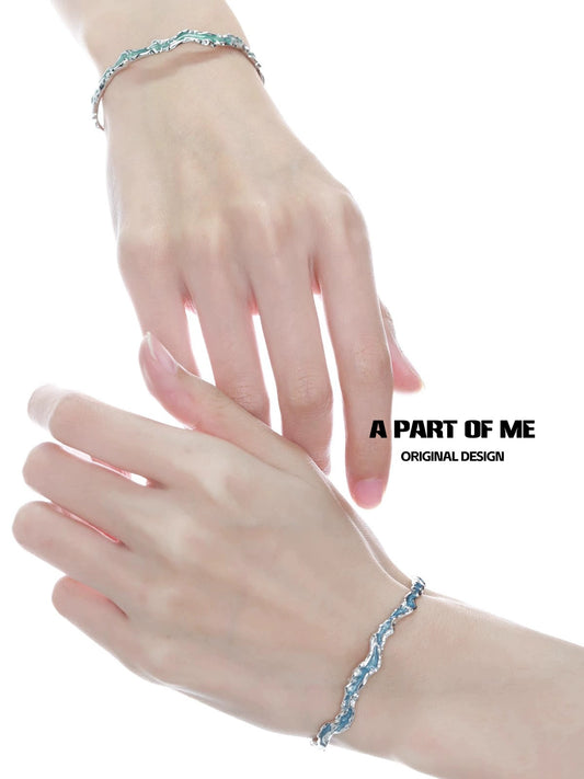 Summer Blue Mint Silver Bracelet