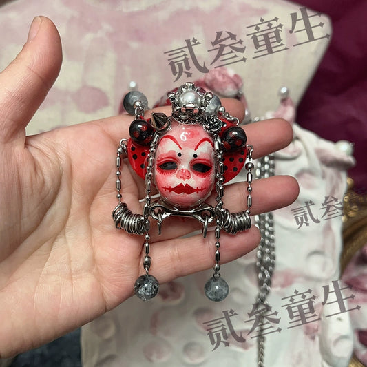 Necklaces-Ersan Tongsheng Original Handmade Heavy Industry Punk Doll Necklace Metal Niche Design Necklace