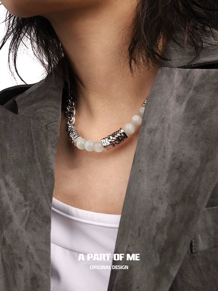 Rebel Pearl Punk Necklace