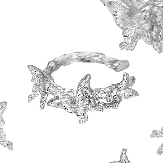 Starlight Butterfly Silver Ear Cuff