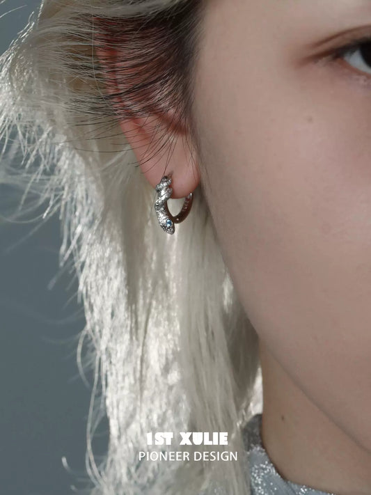 Icebound Destiny Snake Earrings