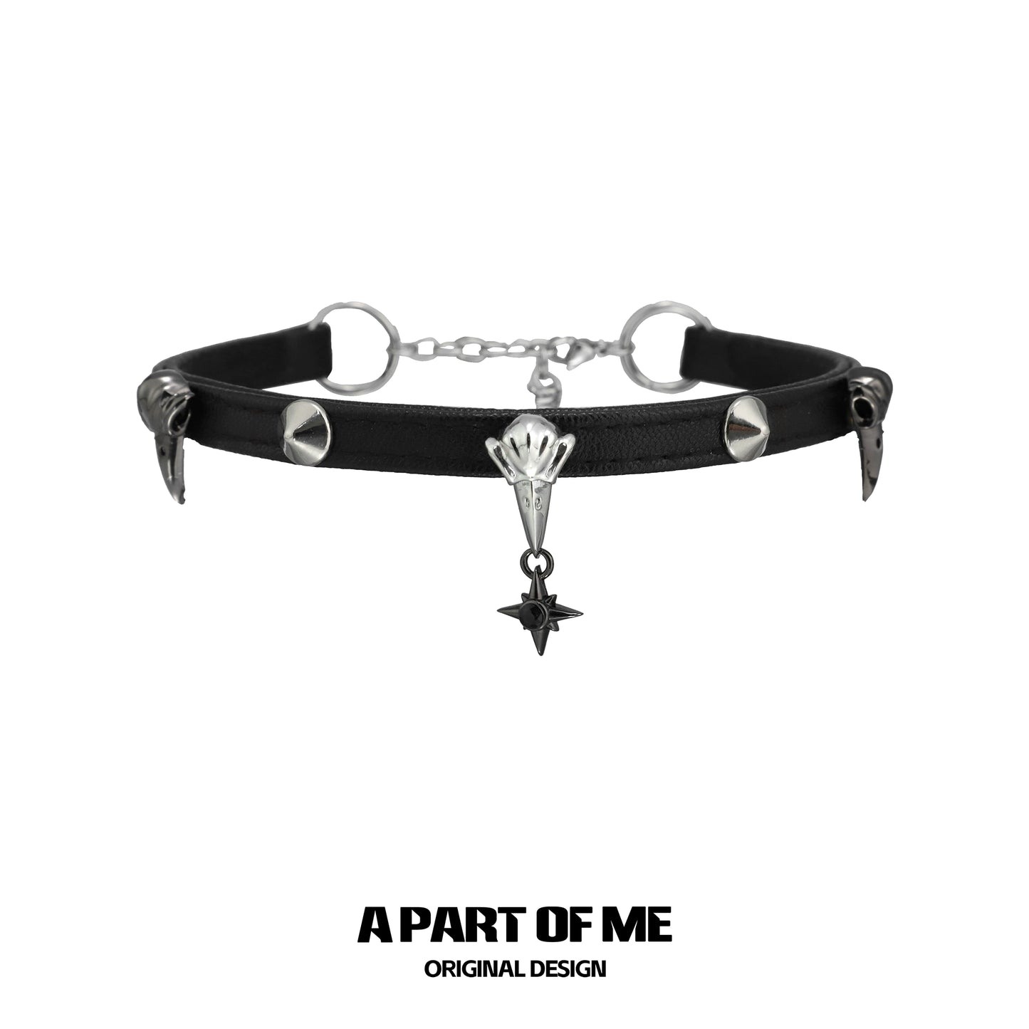 Studded Raven Cross Necklace