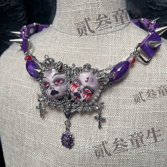 Choker-Ersan Tongsheng original niche personality design dark subculture punk style y2k dark babes choker chain