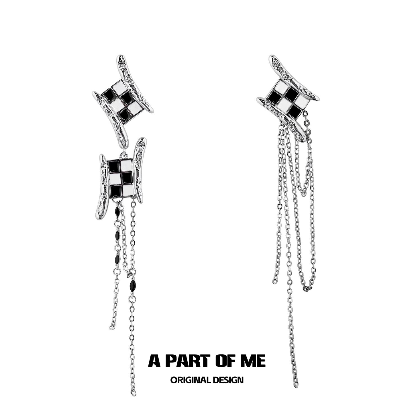 Chessboard Tassel Earrings